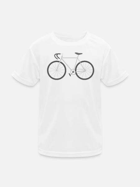 Minimal Bicycle Silhouette Graphic - Kids Functional T-Shirt - white