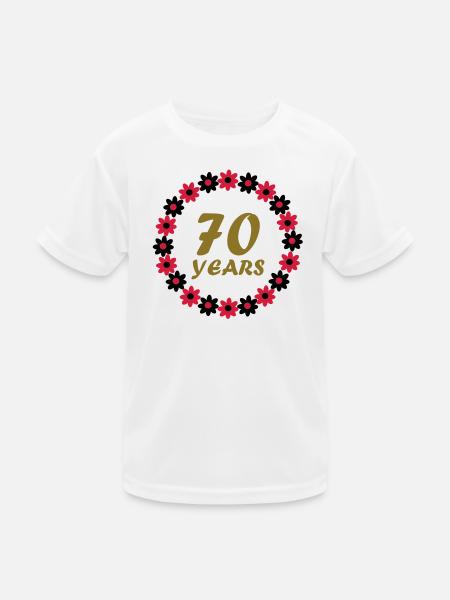 Siebzigsten Geburtstag - Kinder Funktions-T-Shirt - Weiß - Vorne