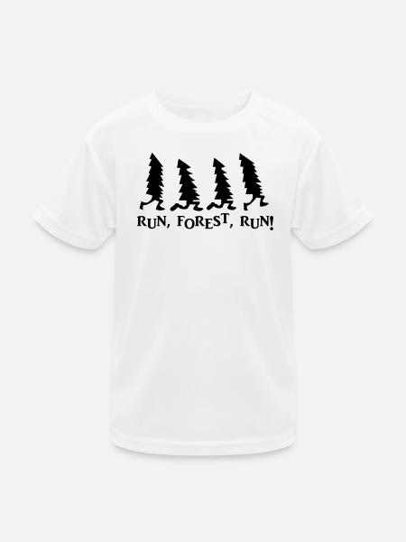 Run Forest Run Weihnachten - Kinder Funktions-T-Shirt - Weiß - Vorne
