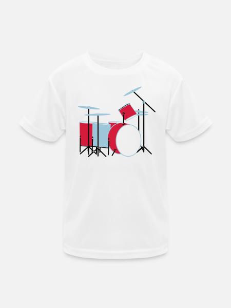 coloured_drums - Kinder Funktions-T-Shirt - Weiß