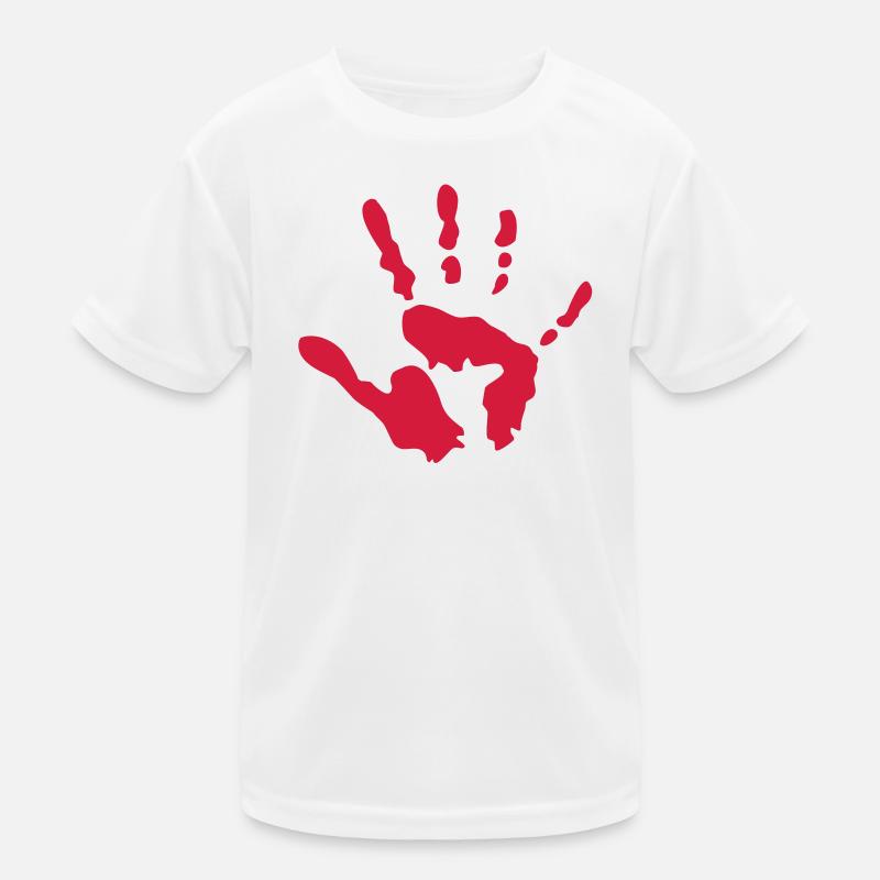 Abstrakte Handform mit lebendiger Farbe Kinder Funktions-T-Shirt