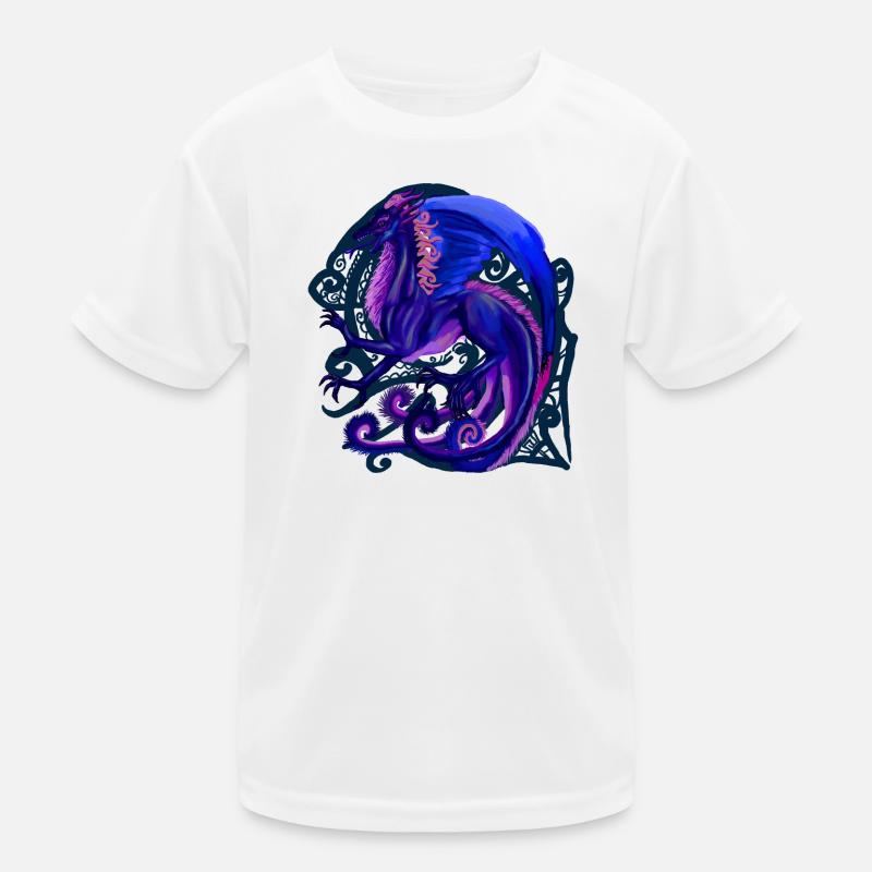 blauer Drache - Kinder Funktions-T-Shirt - Weiß
