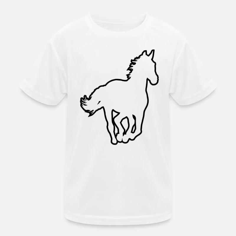 Pferd - Kinder Funktions-T-Shirt - Weiß