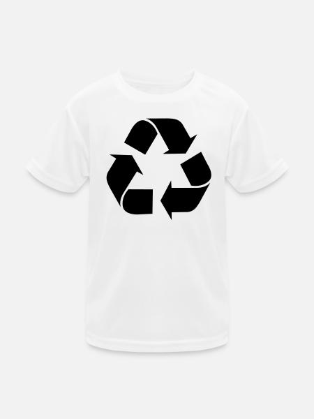 Recycling recyceln symbole - Kinder Funktions-T-Shirt - Weiß - Vorne