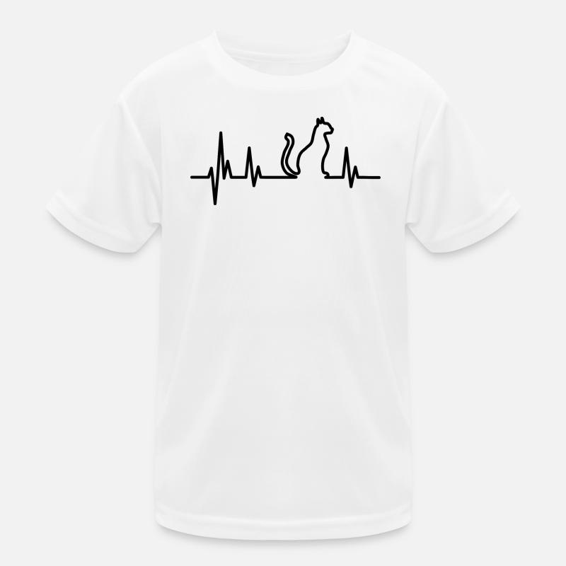 Katze Kätzchen Mieze schwarz Geschenk - Kinder Funktions-T-Shirt - Weiß
