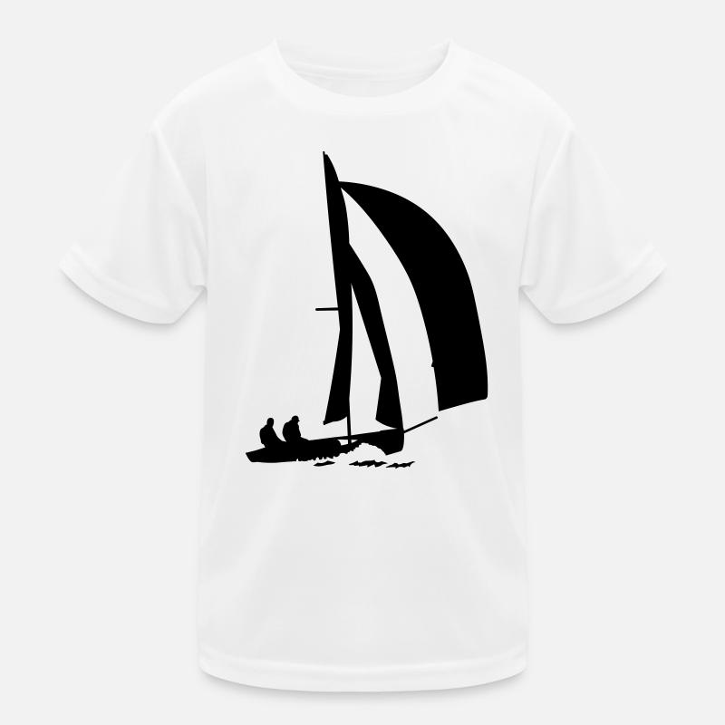 Segelboot - Kinder Funktions-T-Shirt - Weiß