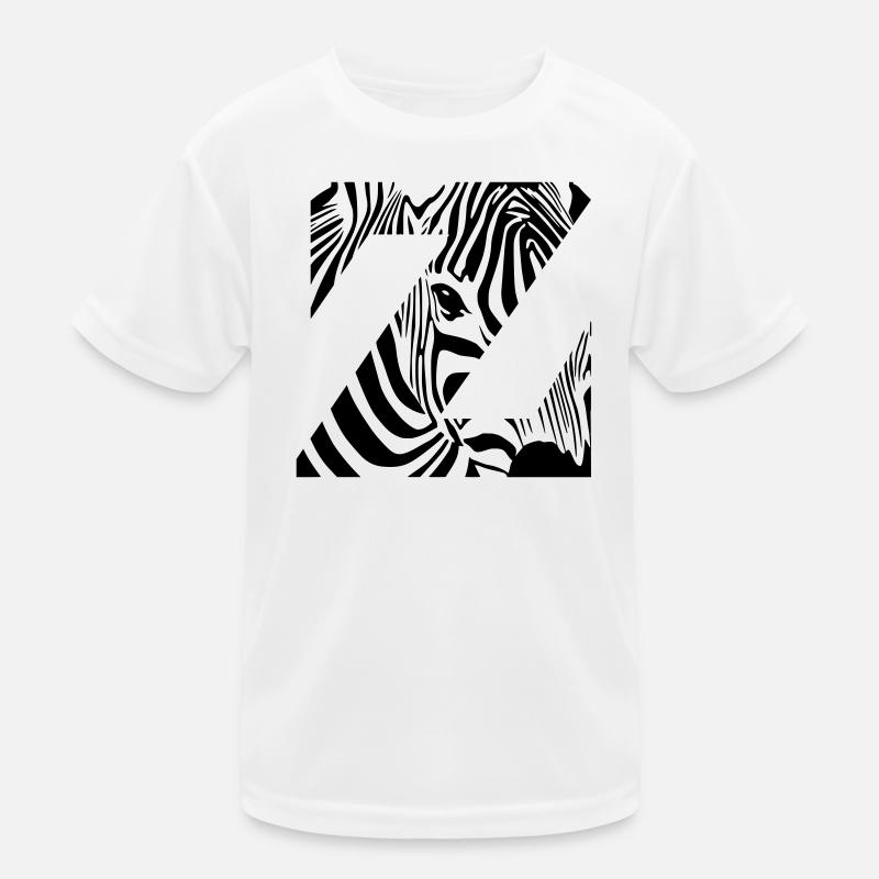 Zebra Mix Mono Black - Kids Functional T-Shirt - white