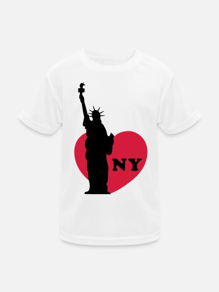new york - Kinder Funktions-T-Shirt - Weiß - Vorne