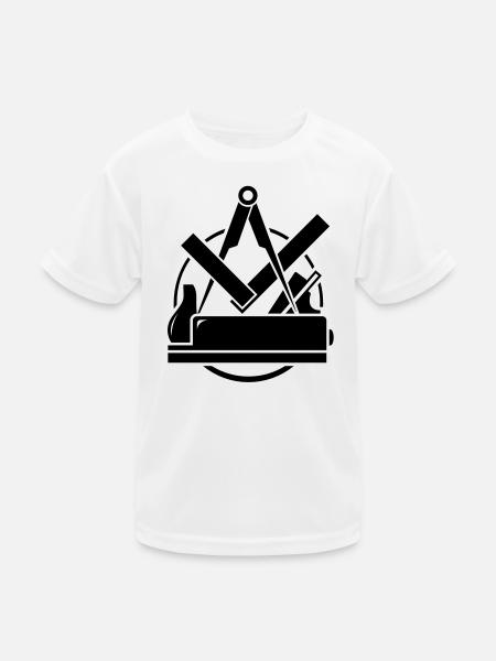 Carpenter emblem, Carpenter Logo - Kids Functional T-Shirt - white