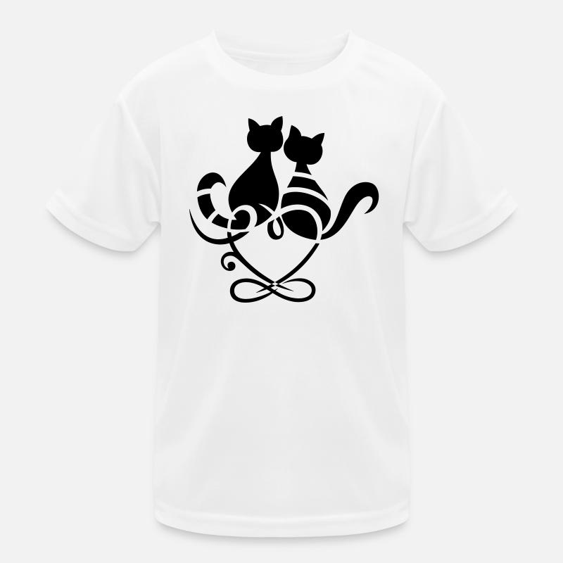 Katzen Herz Infinity Symbol Valentinstag Liebe Kinder Funktions-T-Shirt