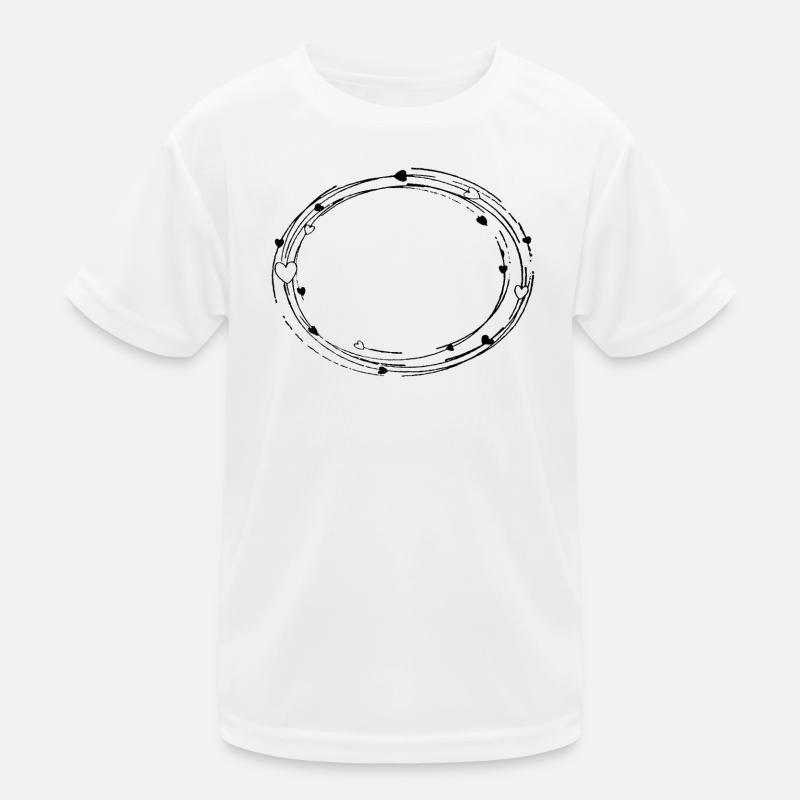 Deko oval mit Herzen - Rahmen Hintergrund Kinder Funktions-T-Shirt