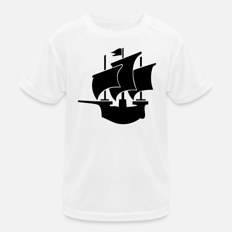sailing ship Hanseatic cog Kids Functional T-Shirt