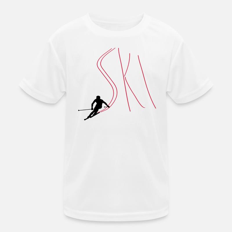 Ski - Kinder Funktions-T-Shirt - Weiß