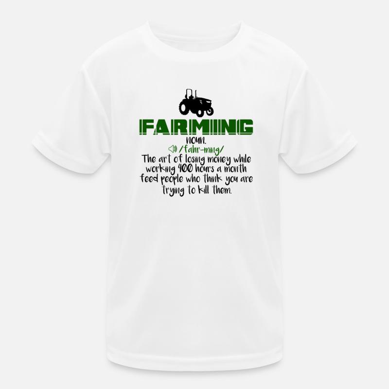 Farming Definition - Kinder Funktions-T-Shirt - Weiß