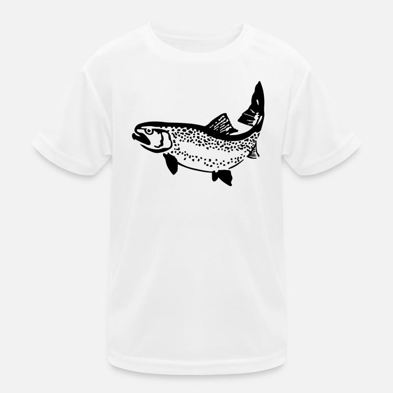 Forelle - Kinder Funktions-T-Shirt - Weiß