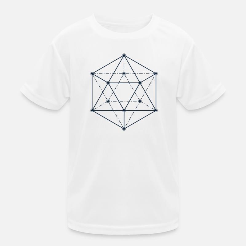 Blue Abstract Geometric Design Kids Functional T-Shirt