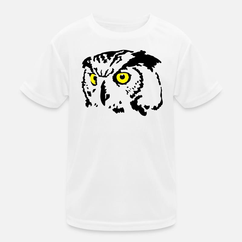 Eule - Kinder Funktions-T-Shirt - Weiß