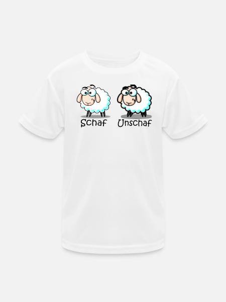 Schaf - Kinder Funktions-T-Shirt - Weiß - Vorne