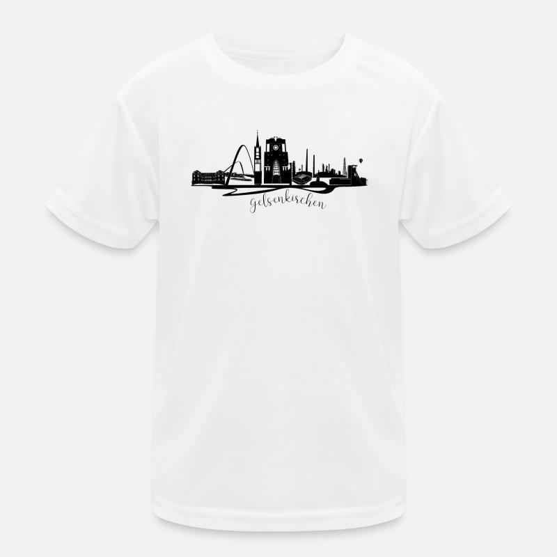 Skyline of Gelsenkirchen in silhouette Kids Functional T-Shirt