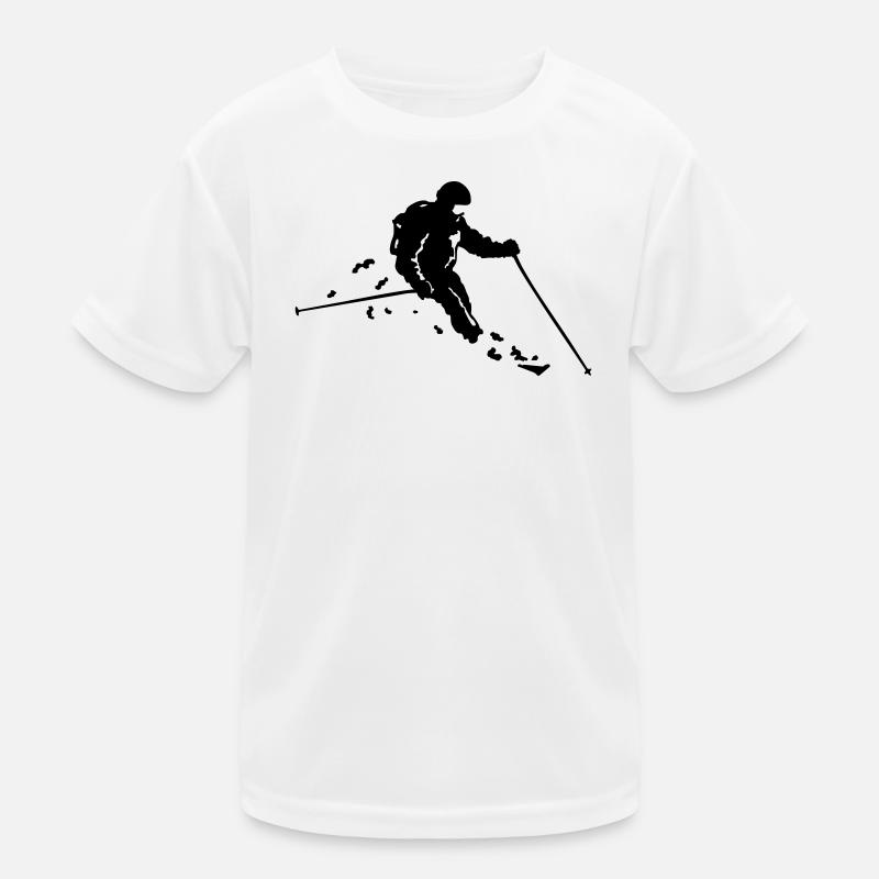 Ski freerider - Kinder Funktions-T-Shirt - Weiß