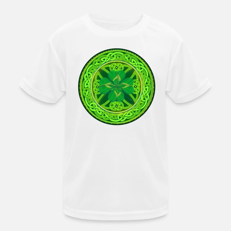 Kleeblatt mit vier Keltischen Blättern Kinder Funktions-T-Shirt