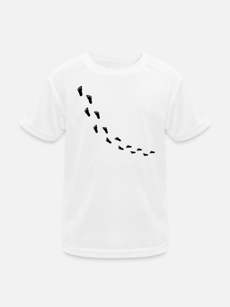 fussabdruecke_kommt - Kinder Funktions-T-Shirt - Weiß - Vorne