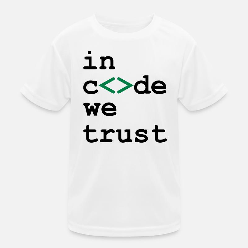 [ In code we trust ] - Kids Functional T-Shirt - white