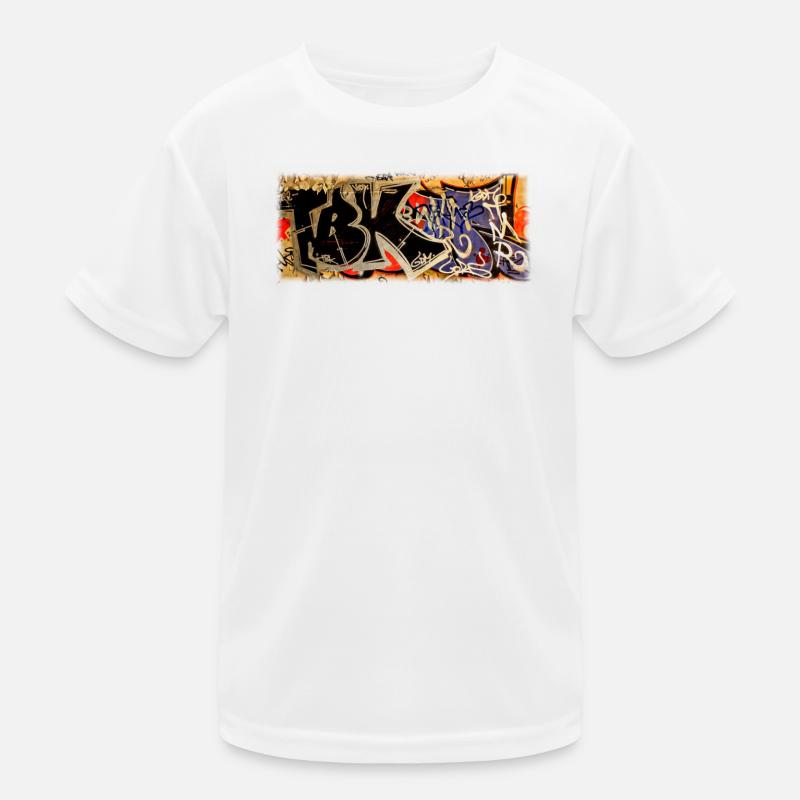 Graffiti - Kinder Funktions-T-Shirt - Weiß