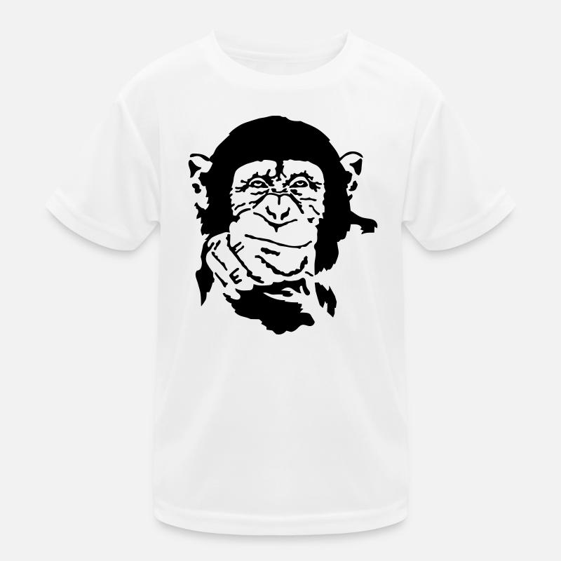 Affe - Kinder Funktions-T-Shirt - Weiß
