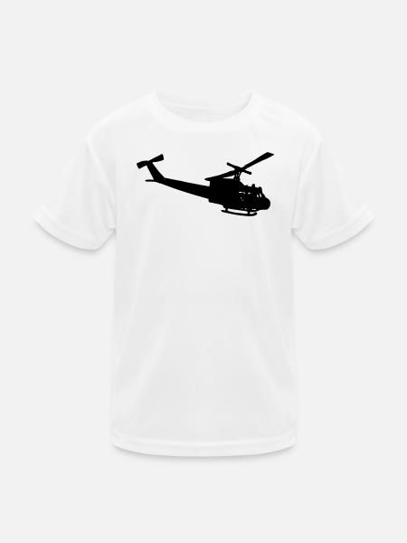Bell UH-10 silhouette - Kids Functional T-Shirt - white