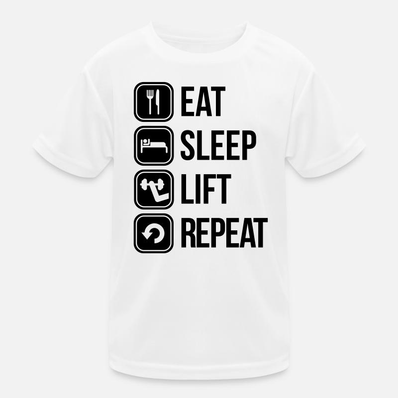 eat sleep lift repeat Kids Functional T-Shirt