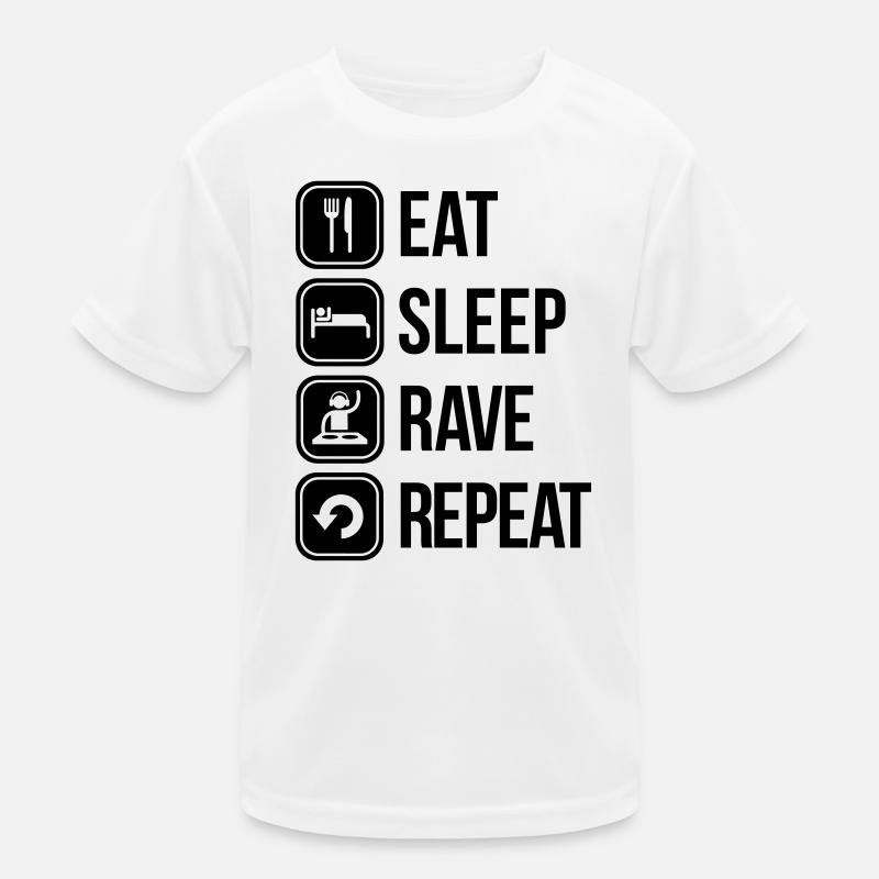 eat sleep rave repeat Kinder Funktions-T-Shirt