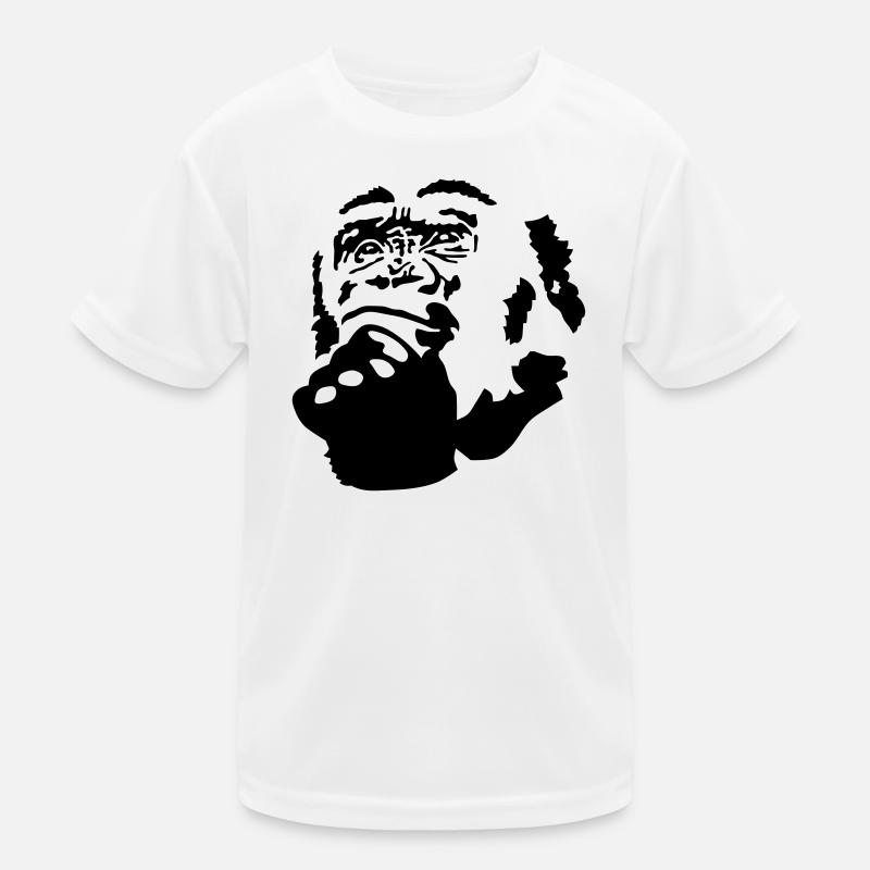 Affe - Kinder Funktions-T-Shirt - Weiß