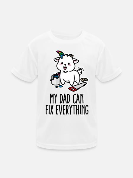 Mein Vater kann alles reparieren Einhorn Tochter Vater - Kinder Funktions-T-Shirt - Weiß