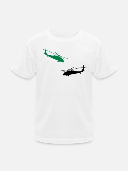 helicopter - Kids Functional T-Shirt - white - Front