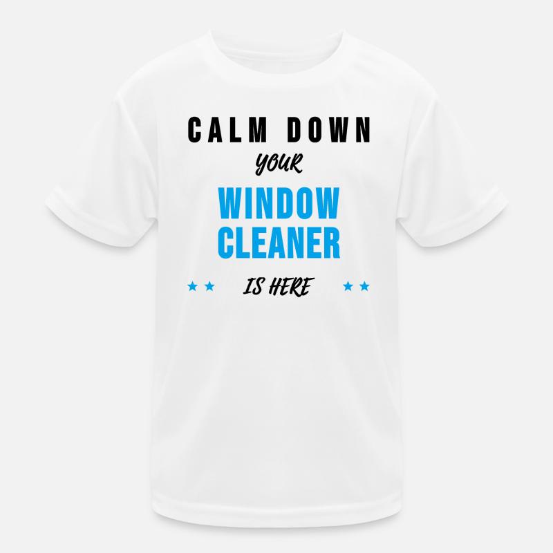 Fensterputzer Gebäudereiniger Sprüche Geschenk - Kinder Funktions-T-Shirt - Weiß