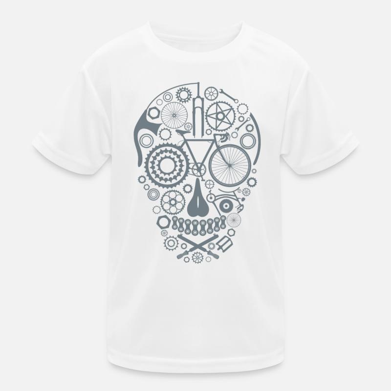 Bicycle Skull grey Kinder Funktions-T-Shirt