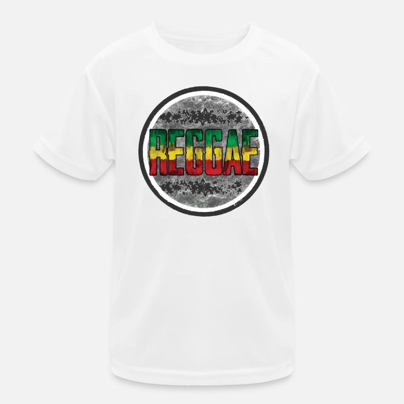 Rainbow Rasta Peace Symbol - Kids Functional T-Shirt - white