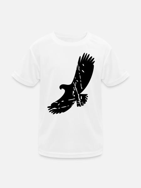 Adler - Kinder Funktions-T-Shirt - Weiß - Vorne