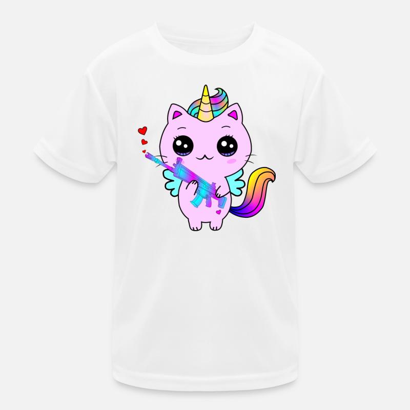 Einhorn Jäger mit Herz Kinder Funktions-T-Shirt