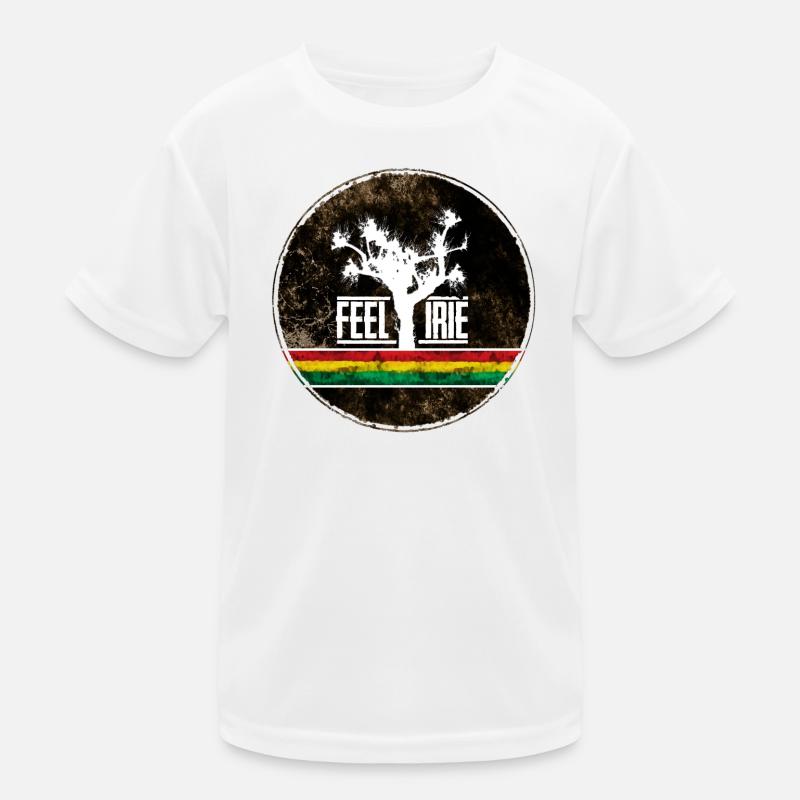 Feel Irie Tree with Reggae Stripes Kids Functional T-Shirt