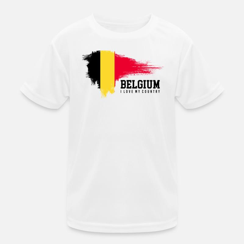 Gelber Strich Roter Spritzer Kinder Funktions-T-Shirt