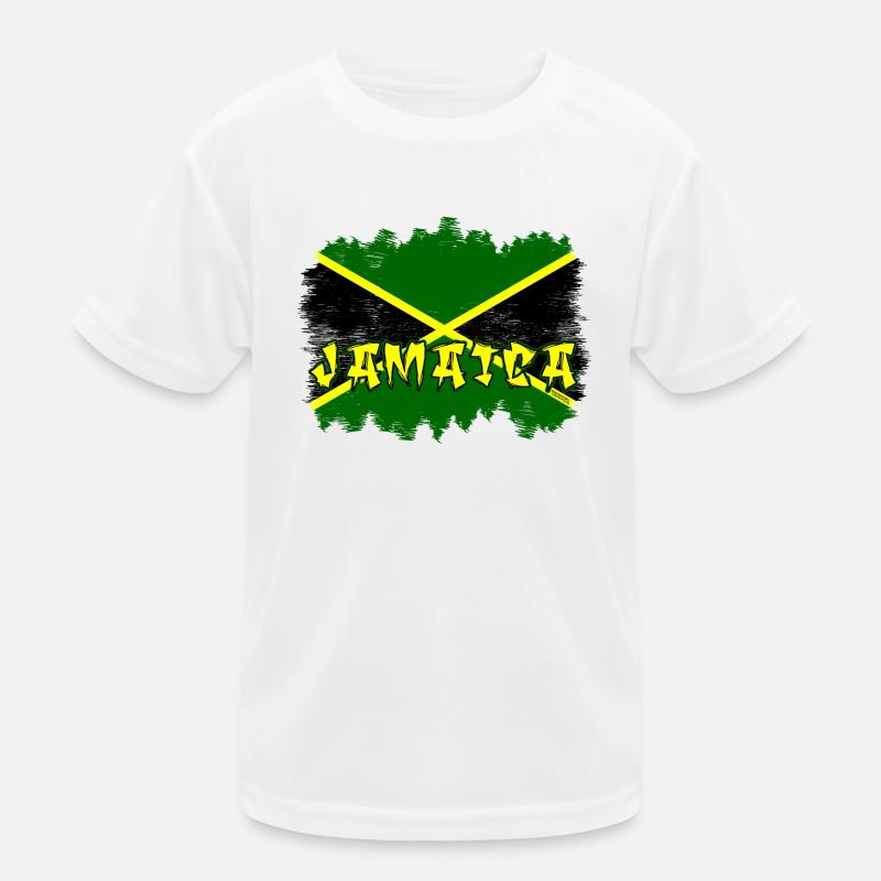 Jamaika Graffiti Flag Design Kinder Funktions-T-Shirt