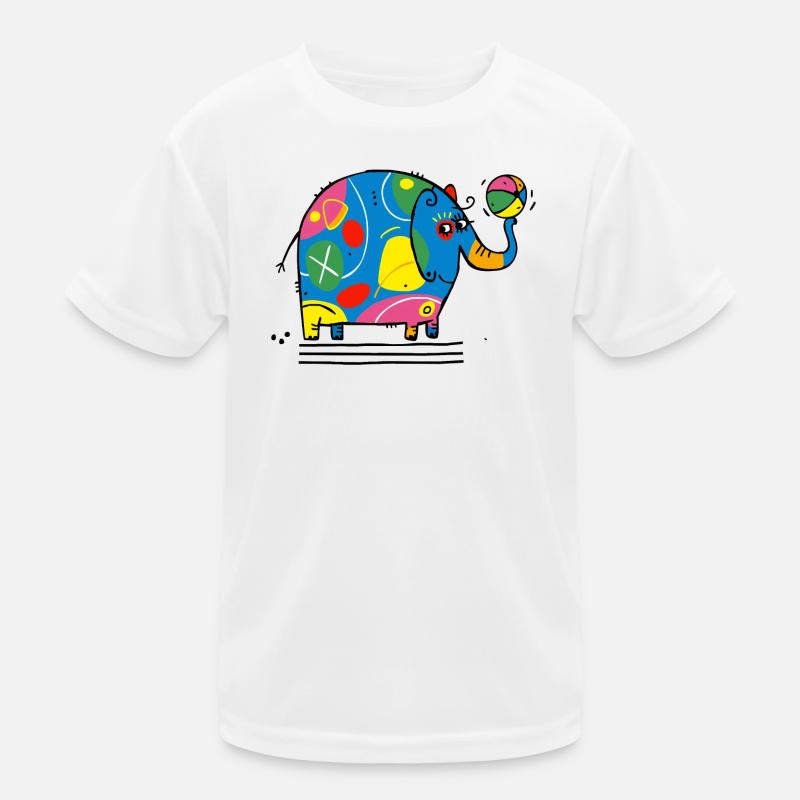 Der bunter Elefant Kinder Funktions-T-Shirt