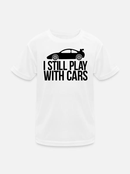 auto - Kinder Funktions-T-Shirt - Weiß - Vorne