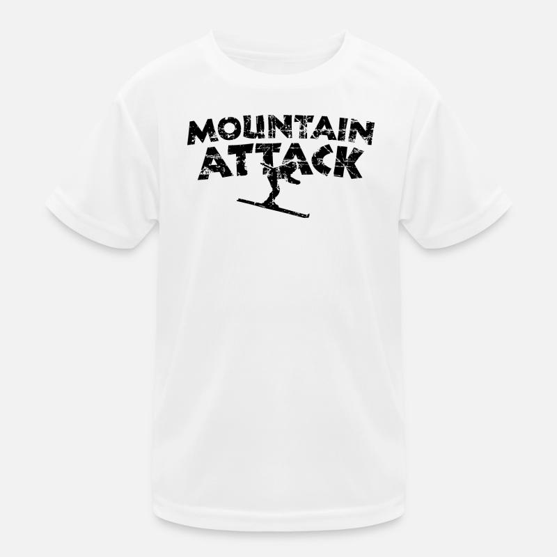 MOUNTAIN ATTACK Wintersport Ski Design (Black) T-shirt sport Enfant