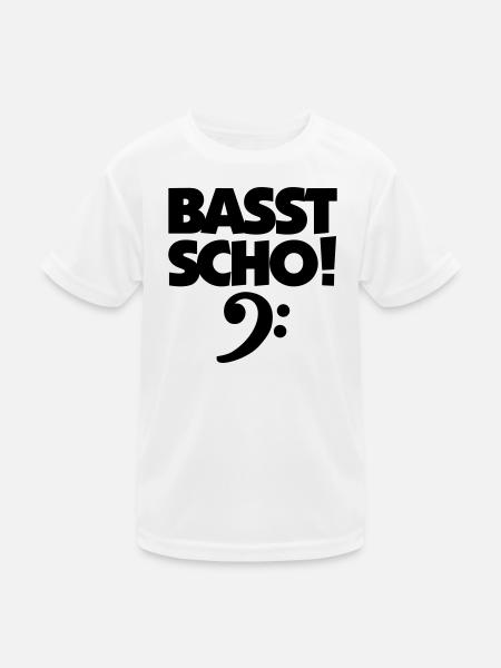 BASST SCHO! Bass Design für Bassisten - Kinder Funktions-T-Shirt - Weiß