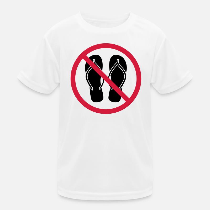 no flip flops prohibited shield zone area clipa Kids Functional T-Shirt