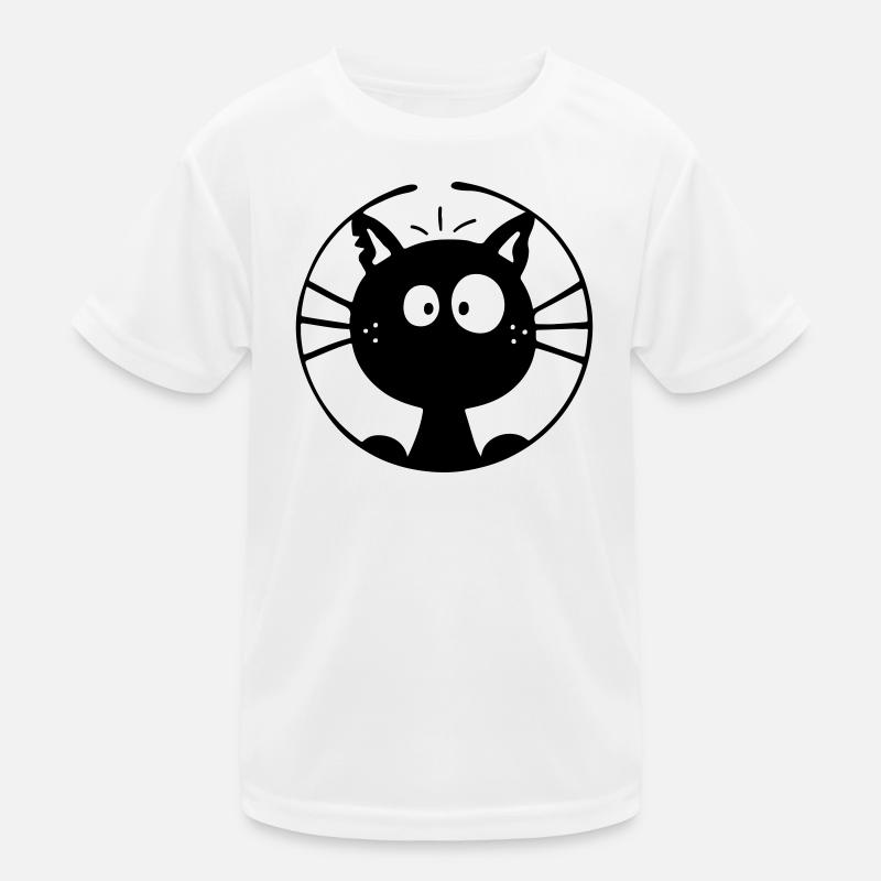 Neugierige Katze Kinder Funktions-T-Shirt