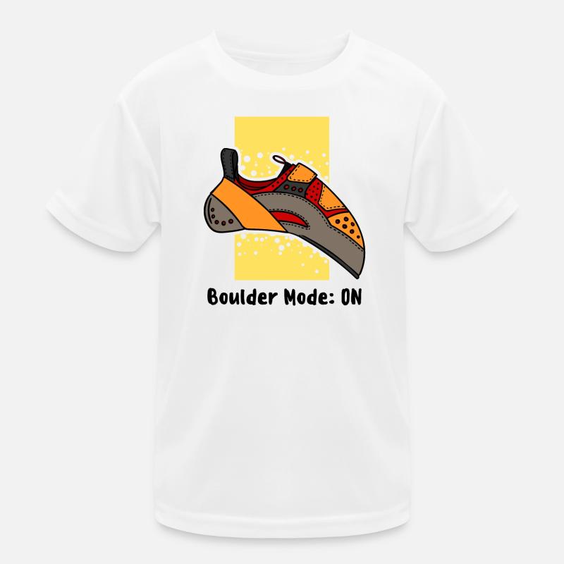 Boulder Boulderer Klettern Felsklettern Bergsport Kinder Funktions-T-Shirt